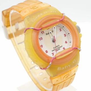 ベビージー(Baby-G)の《美品》 Baby-G 腕時計 イエロー オレンジ クォーツ レディース b(腕時計)