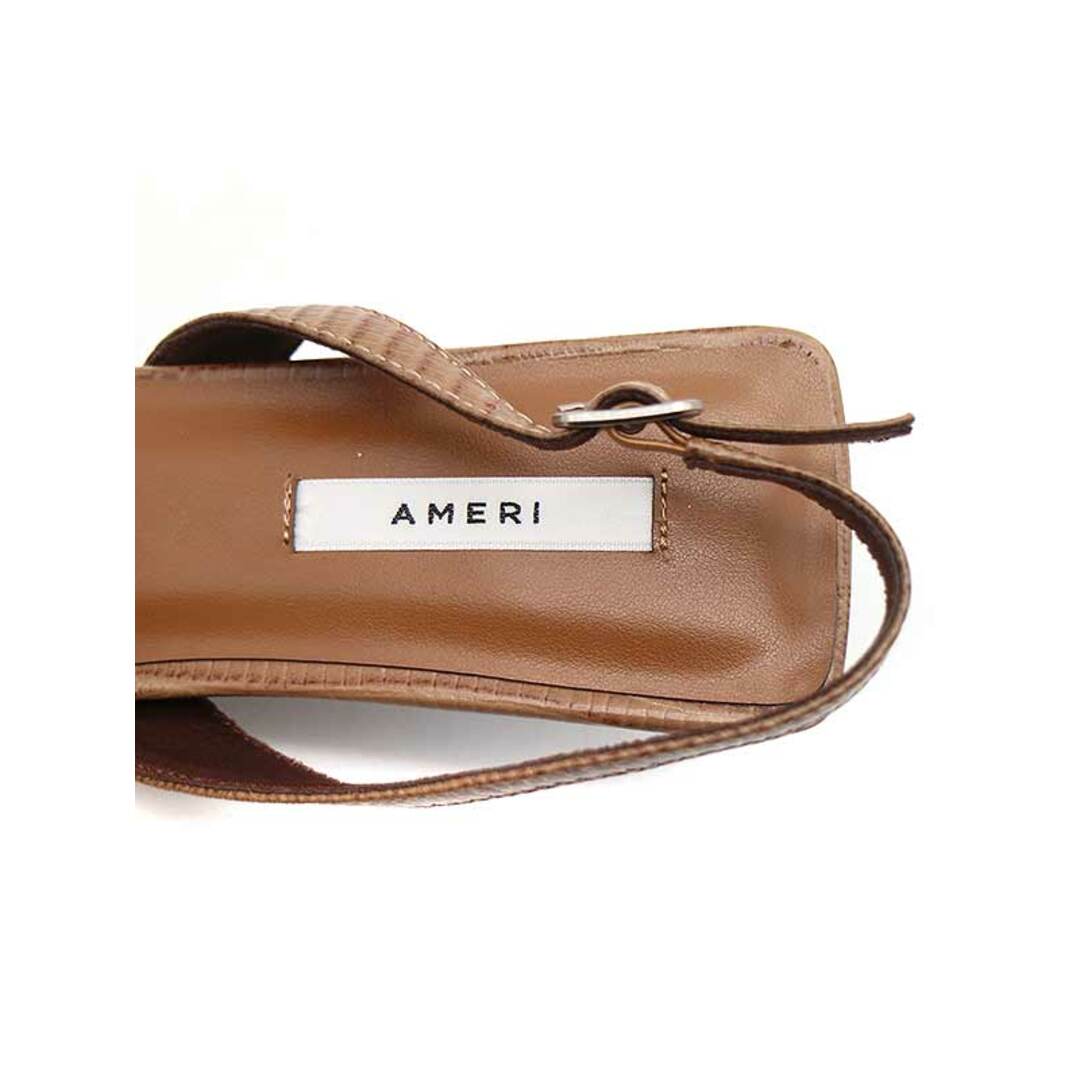 Ameri VINTAGE(アメリヴィンテージ)のAmeri VINTAGE アメリ ヴィンテージ ASYMMETRY THONG SANDAL アシンメトリースクエアトゥサンダル 01011250920 ブラウン M レディースの靴/シューズ(サンダル)の商品写真