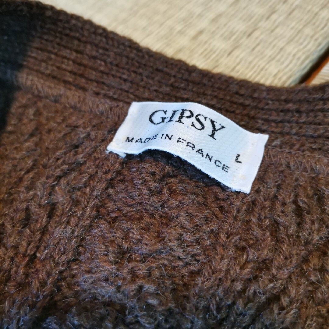 直販オンラインストア 厚手 フランス製 濃茶 GIPSY カーディガン