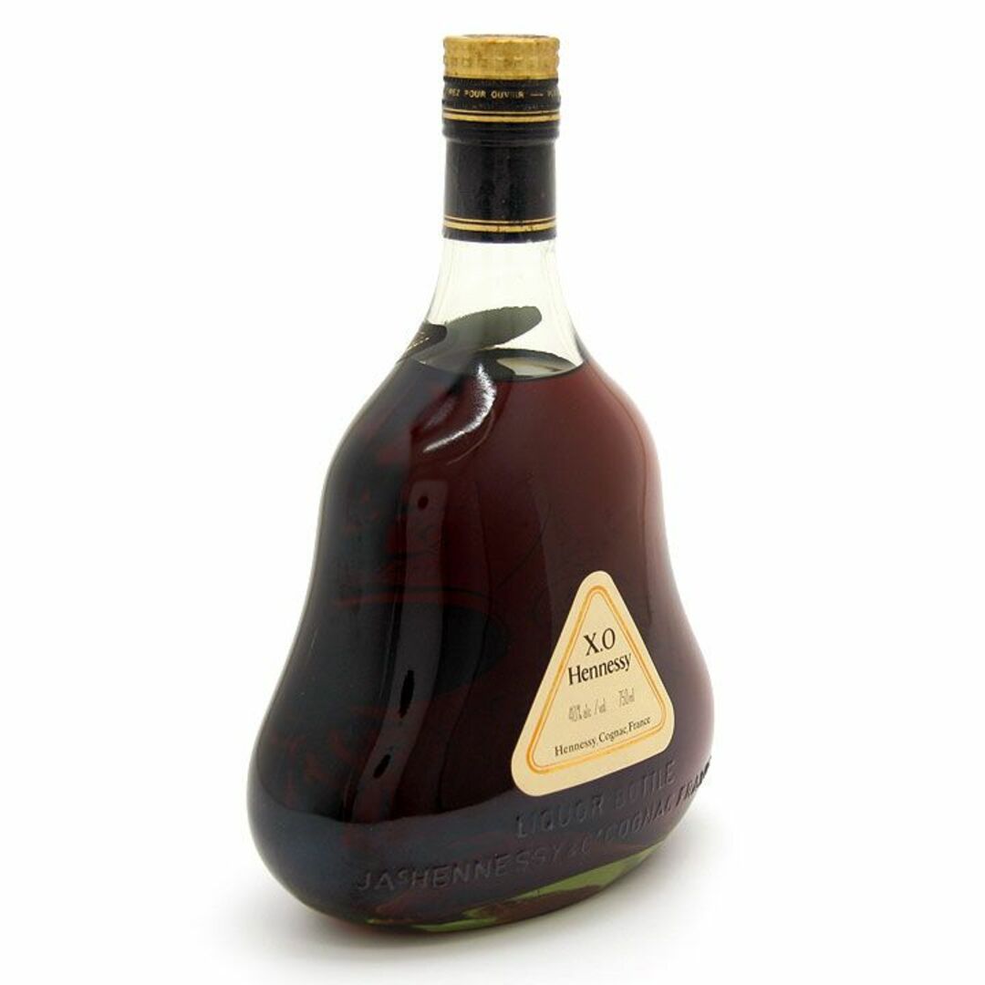 ヘネシー(ヘネシー)の古酒 ブランデー コニャック Hennessy ヘネシー X.O グリーンボトル 金キャップ 箱付 750ml 40% 家のみ たく飲み ロック アルコール 中古 洋酒 食品/飲料/酒の酒(ブランデー)の商品写真