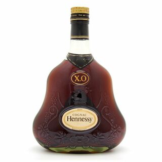 ヘネシー - 古酒 ブランデー コニャック Hennessy ヘネシー X.O グリーンボトル 金キャップ 箱付 750ml 40% 家のみ たく飲み ロック アルコール 中古 洋酒