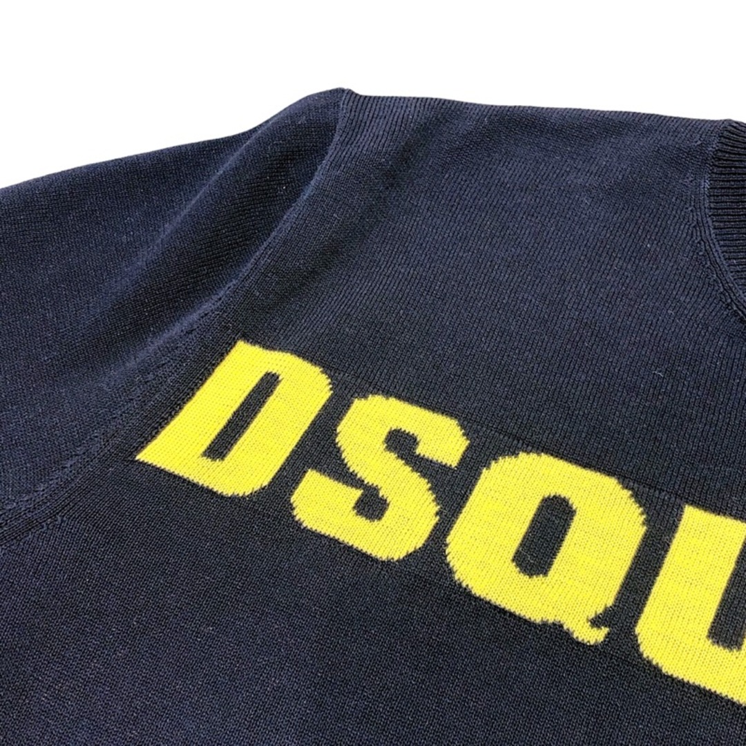 DSQUARED2(ディースクエアード)の　ディースクエアード DSQUARED 2 ロゴ ニットセーター S71HA0903 ブラック/イエロー コットン メンズ セーター メンズのトップス(ニット/セーター)の商品写真