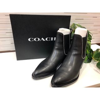 コーチ(COACH)の◇格安!美品‼︎コーチ ショートブーツ ブラック レザー 箱付き‼︎◇(ブーツ)