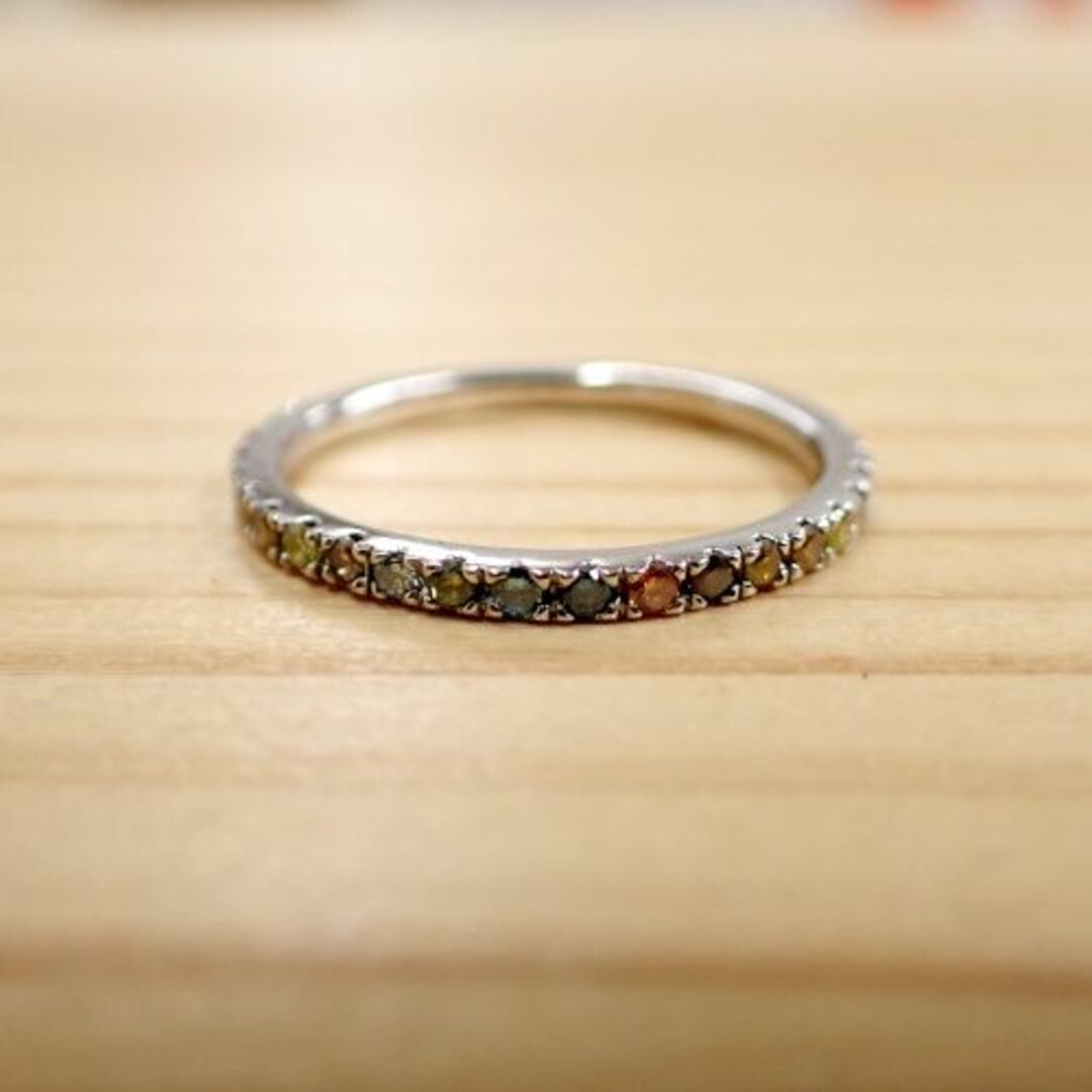 Pt900　マルチカラーストーン0.30ct　リング レディースのアクセサリー(リング(指輪))の商品写真