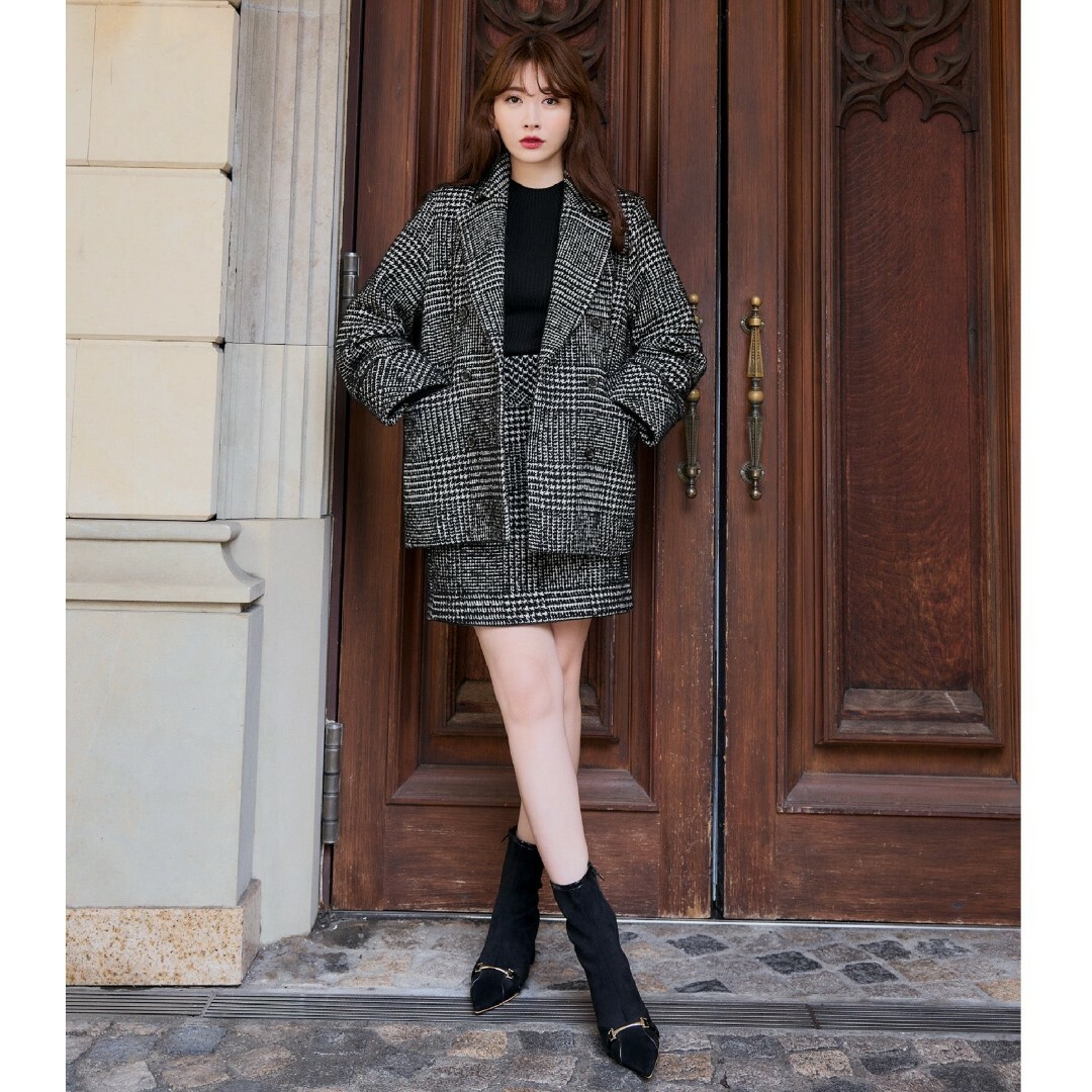 Her lip to(ハーリップトゥ)のHer lip to／Hemingway Check Tweed Jacket レディースのジャケット/アウター(ピーコート)の商品写真