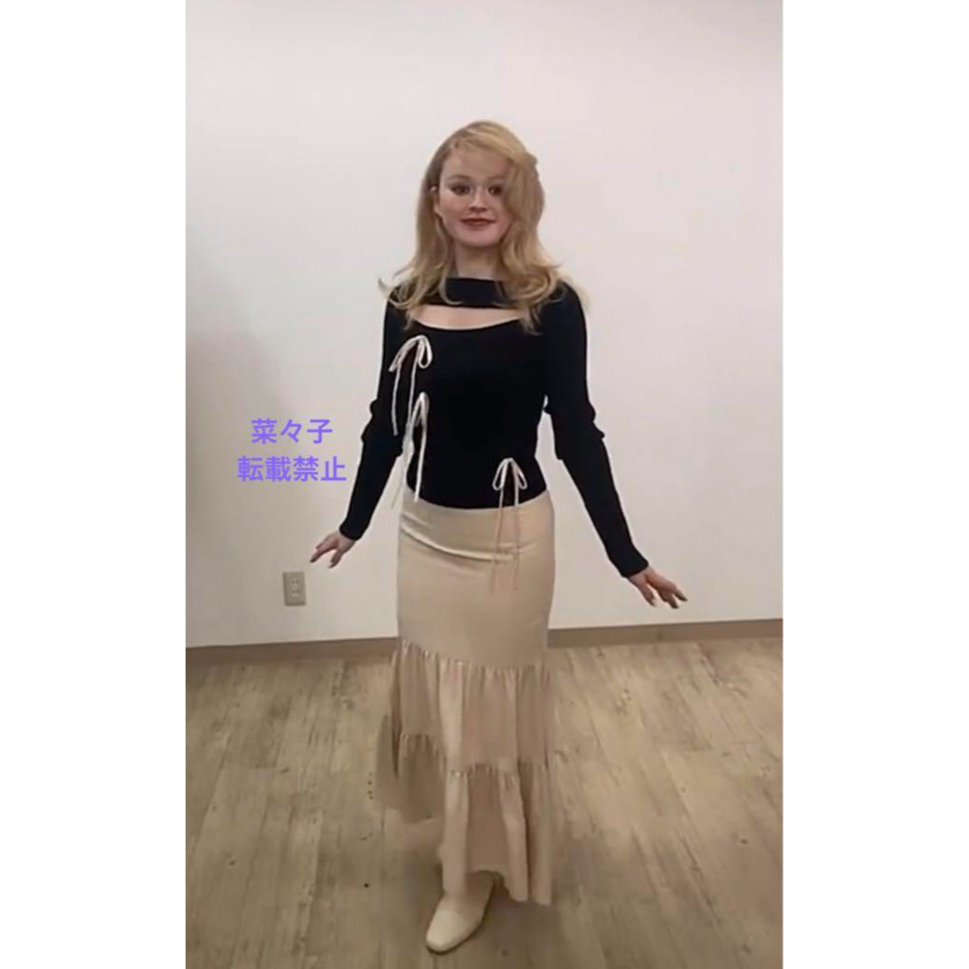 andmary Ribbon silk knit tops black andmary Ribbon silk knit tops black