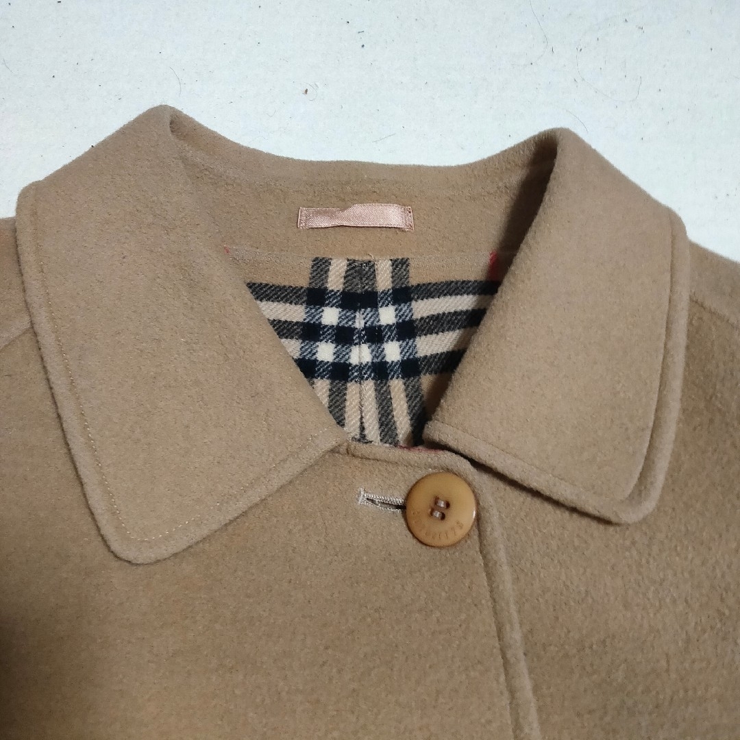 BURBERRY(バーバリー)の極美品 BURBERRY カシミヤステンカラーコート ノバチェック 116cm レディースのジャケット/アウター(ロングコート)の商品写真