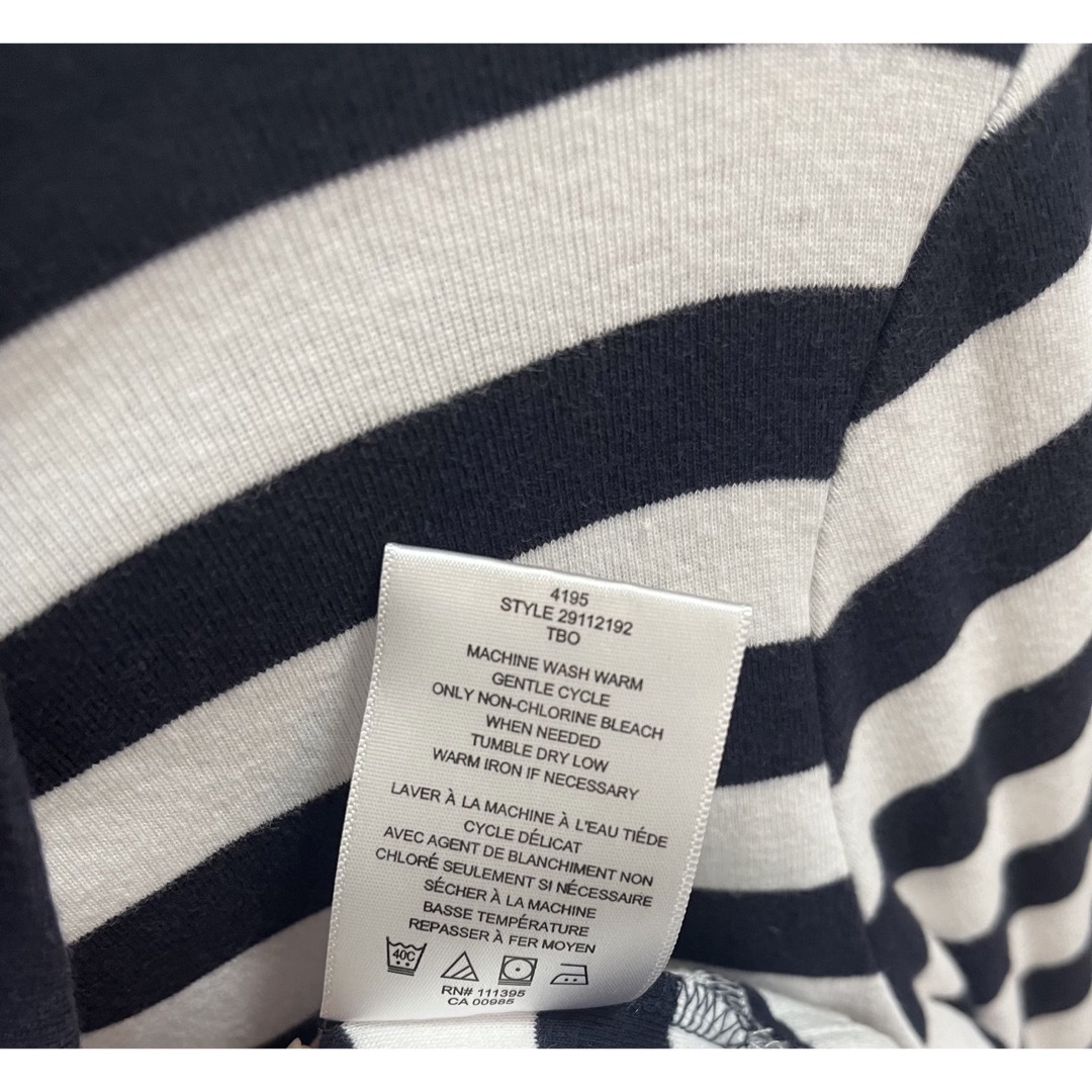 Tory Burch(トリーバーチ)のトリーバーチ ホワイトネイビー ボーダー 襟付きTシャツ メンズのトップス(Tシャツ/カットソー(七分/長袖))の商品写真