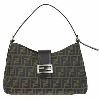 フェンディ(FENDI)の本物 フェンディ FENDI ズッカ ショルダーバッグ ハンドバッグ ナイロン ブラウン Zucca バッグ 中古(ショルダーバッグ)