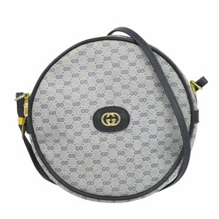 グッチ(Gucci)の本物 グッチ GUCCI マイクロGG ショルダーバッグ ポシェット グレー ネイビー バッグ 中古	(ショルダーバッグ)