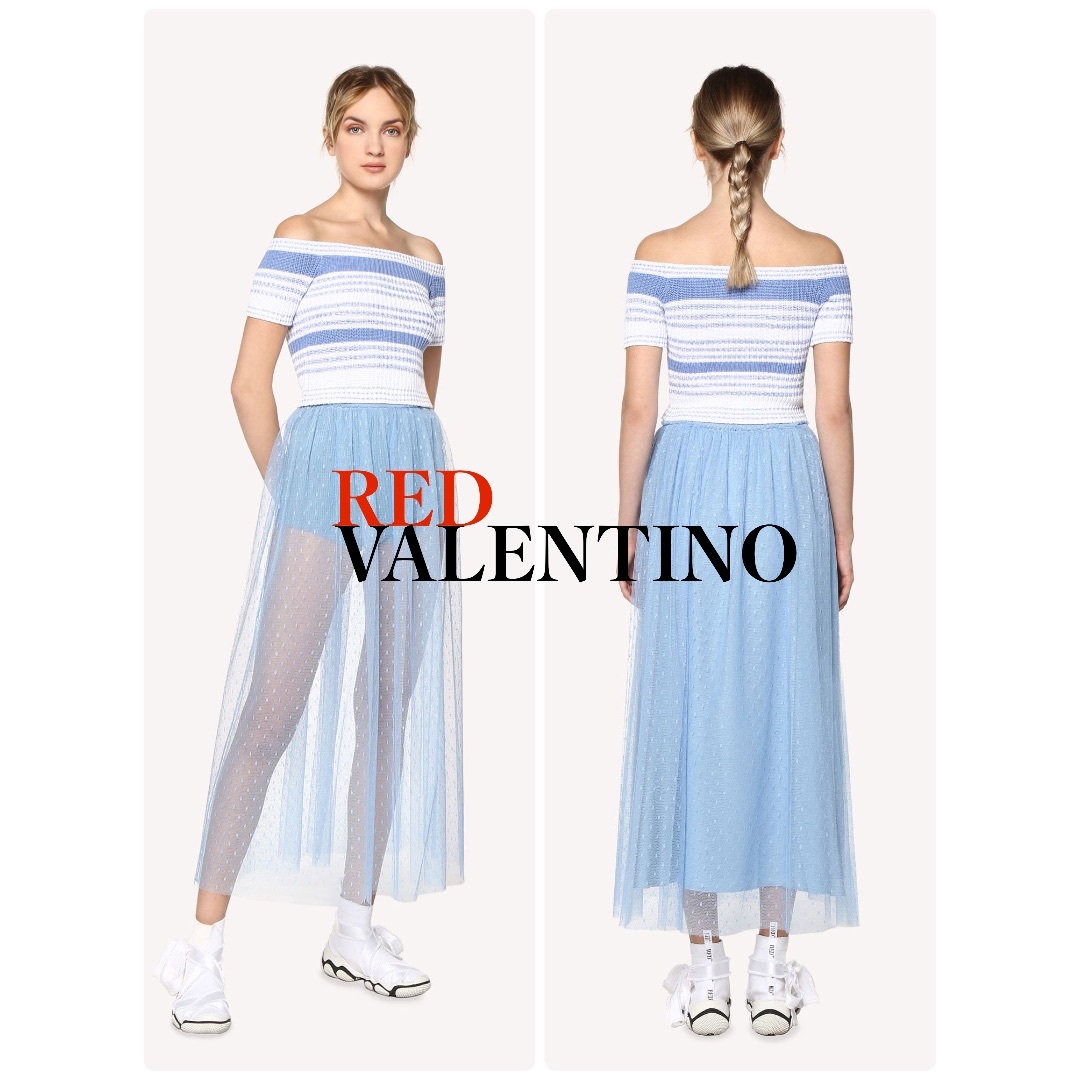 RED VALENTINO - 【おまけ付】REDVALENTINO 厚手オフショルショート丈