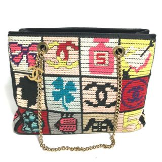 シャネル(CHANEL)のシャネル CHANEL アイコンライン CC ココマーク トートバッグ チェーン ニット ショルダーバッグ ニット マルチカラー(ショルダーバッグ)