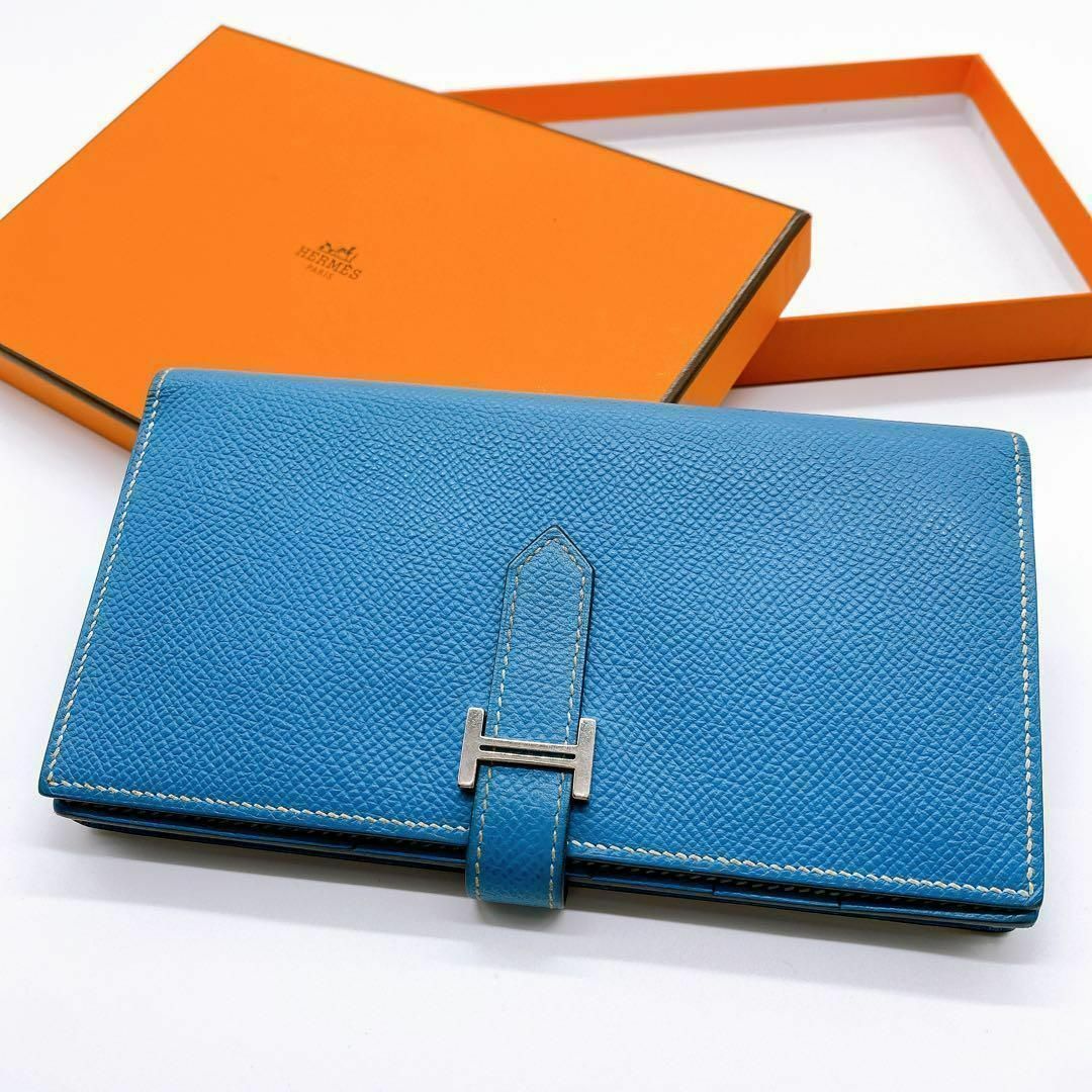 Hermes - エルメス ヴォーエプソン ベアンスフレ 長財布 刻印:Q