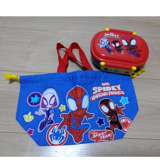 マーベル(MARVEL)のスパイダーマン　お弁当箱＆巾着袋セット(弁当用品)