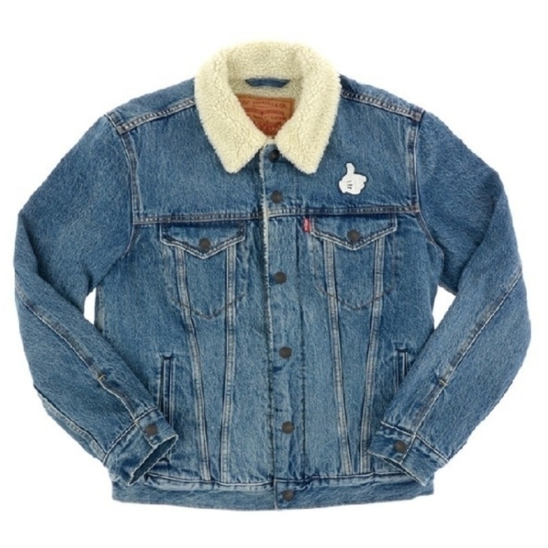 Disney(ディズニー)の【Levi's(R)】ｼｪﾙﾊﾟﾄﾗｯｶｰｼﾞｬｹｯﾄ(M)ﾐｯｷｰﾃﾞﾆﾑ メンズのジャケット/アウター(Gジャン/デニムジャケット)の商品写真