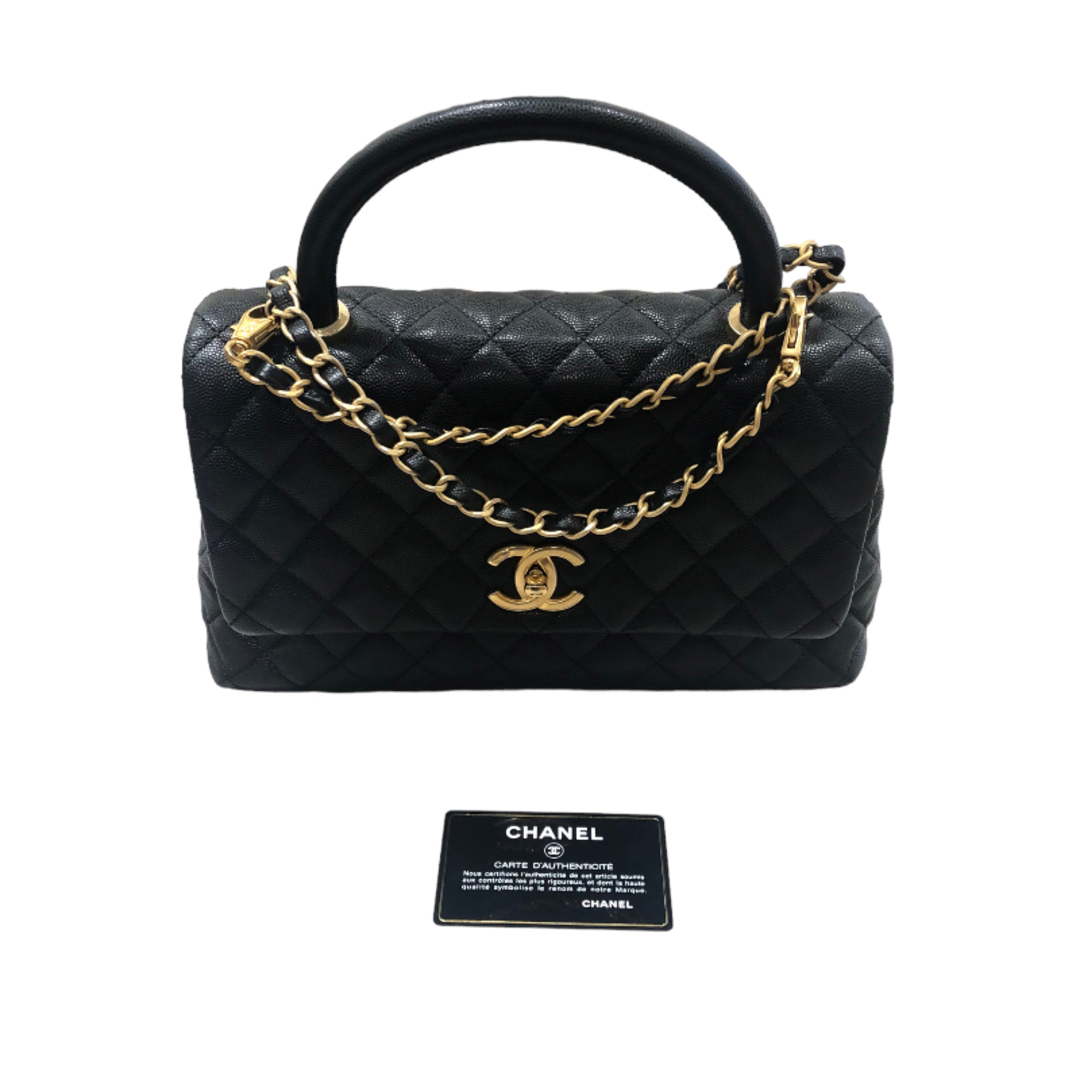 約12cmショルダーシャネル CHANEL ココハンドル29 A92991 ブラック シャンパンゴールド金具 キャビアスキン レディース ハンドバッグ