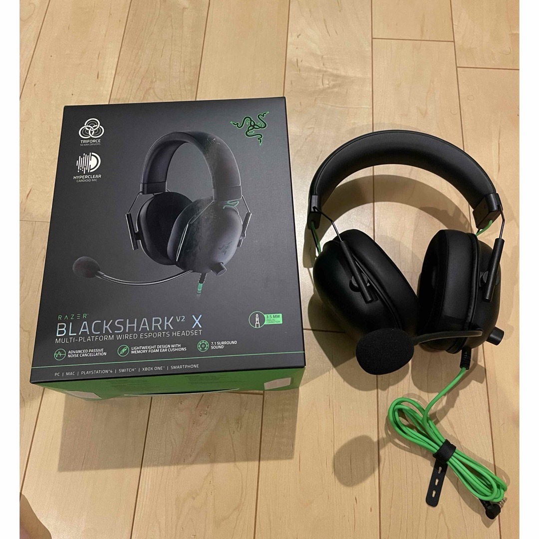 Razer(レイザー)のRazer BlackShark V2 X　ヘッドセット スマホ/家電/カメラのオーディオ機器(ヘッドフォン/イヤフォン)の商品写真