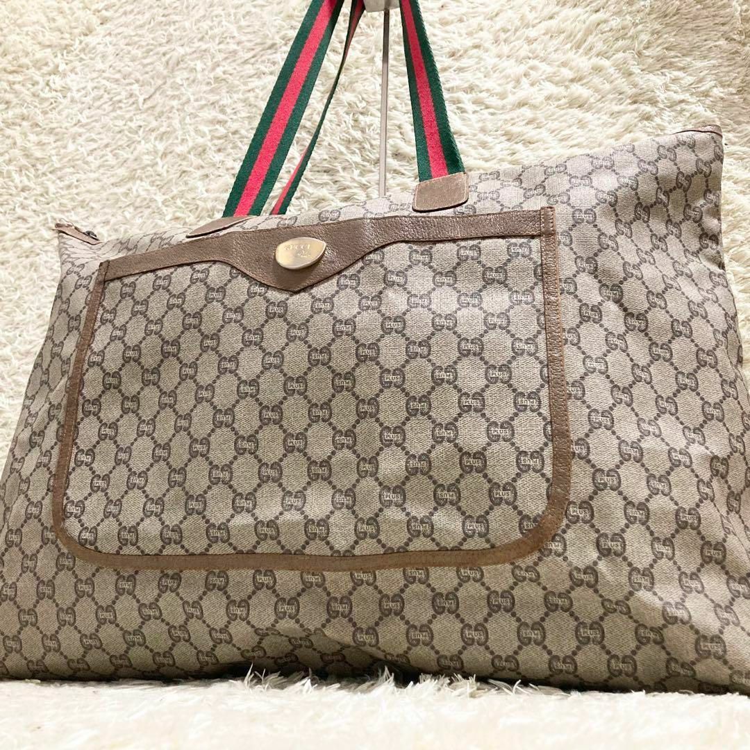 Gucci - グッチ トートバッグ プラス GG シェリーライン PVC 大容量