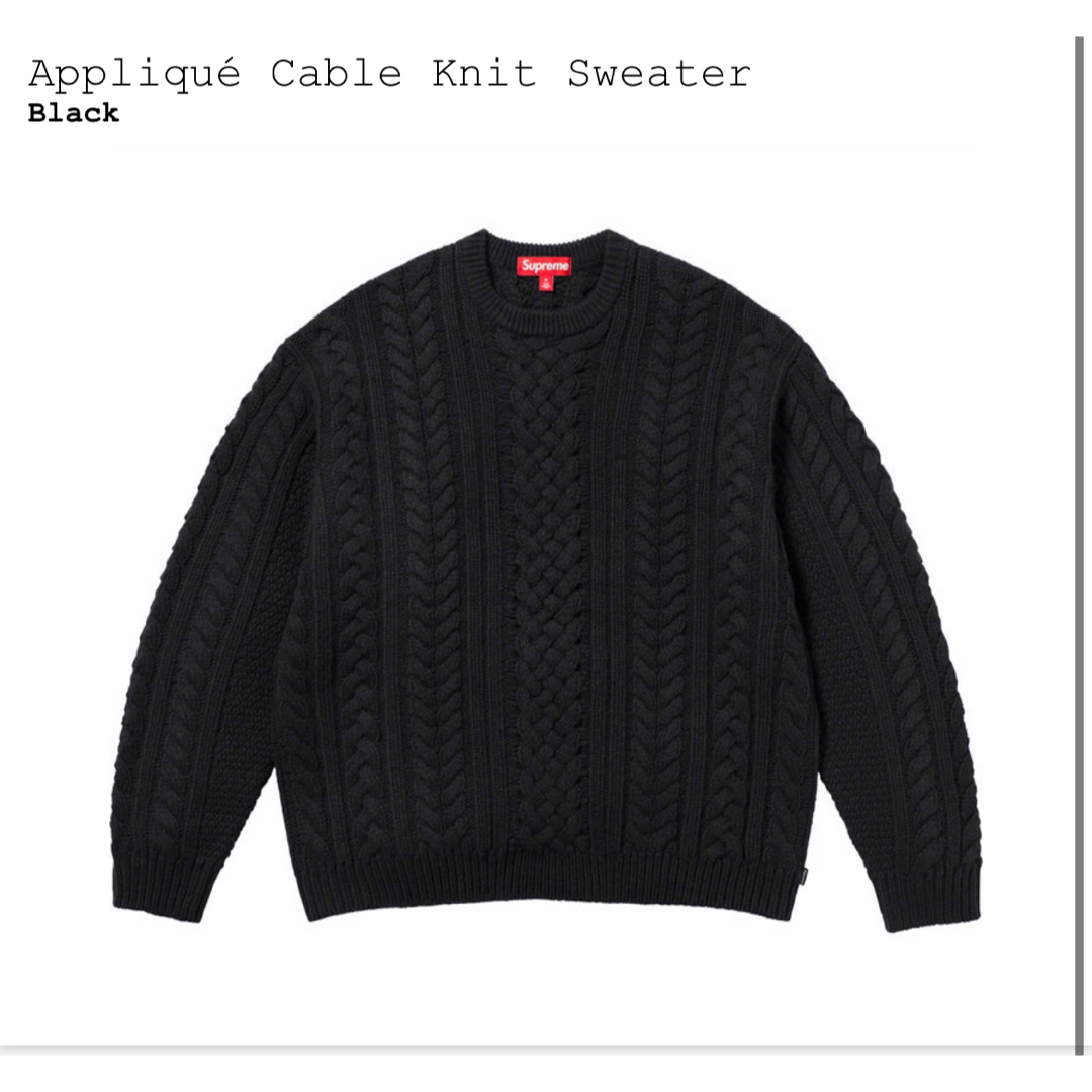 トップスSupreme Applique Cable Knit Sweater   L