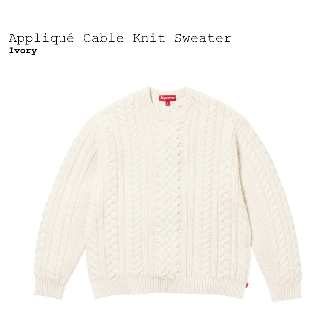 ニット/セーターSupreme Applique Cable Knit Sweater