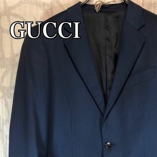 グッチ(Gucci)の【激レア】グッチ　テーラードジャケット　イタリア製　ネイビー(テーラードジャケット)
