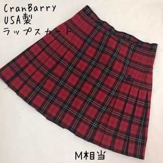 CranBarry USA製 タータンチェック　プリーツミニスカート ラップ M(ミニスカート)