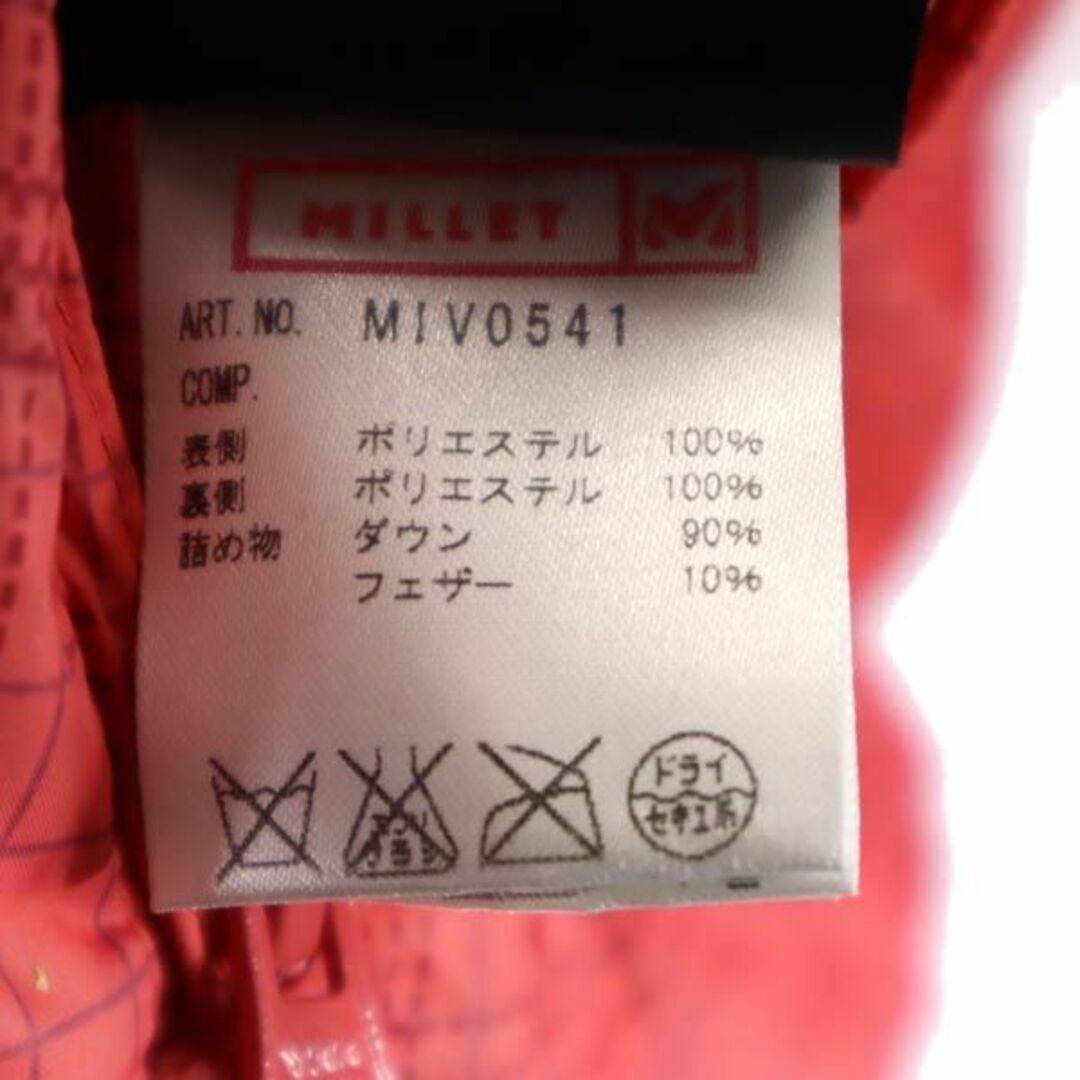 ミレー リバーシブル ダウンジャケット S グレー×レッド MILLET レディース  【231202】42cm素材