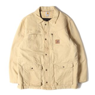 カーハート(carhartt)のCarhartt カーハート コート サイズ:L REGULAR 裏キルティング サンドストーン ランチャーコート Sandstone Rancher Coat 100110-913 12オンス キャンバスダック カバーオール ベージュ アウター ブルゾン コート【メンズ】【中古】(カバーオール)