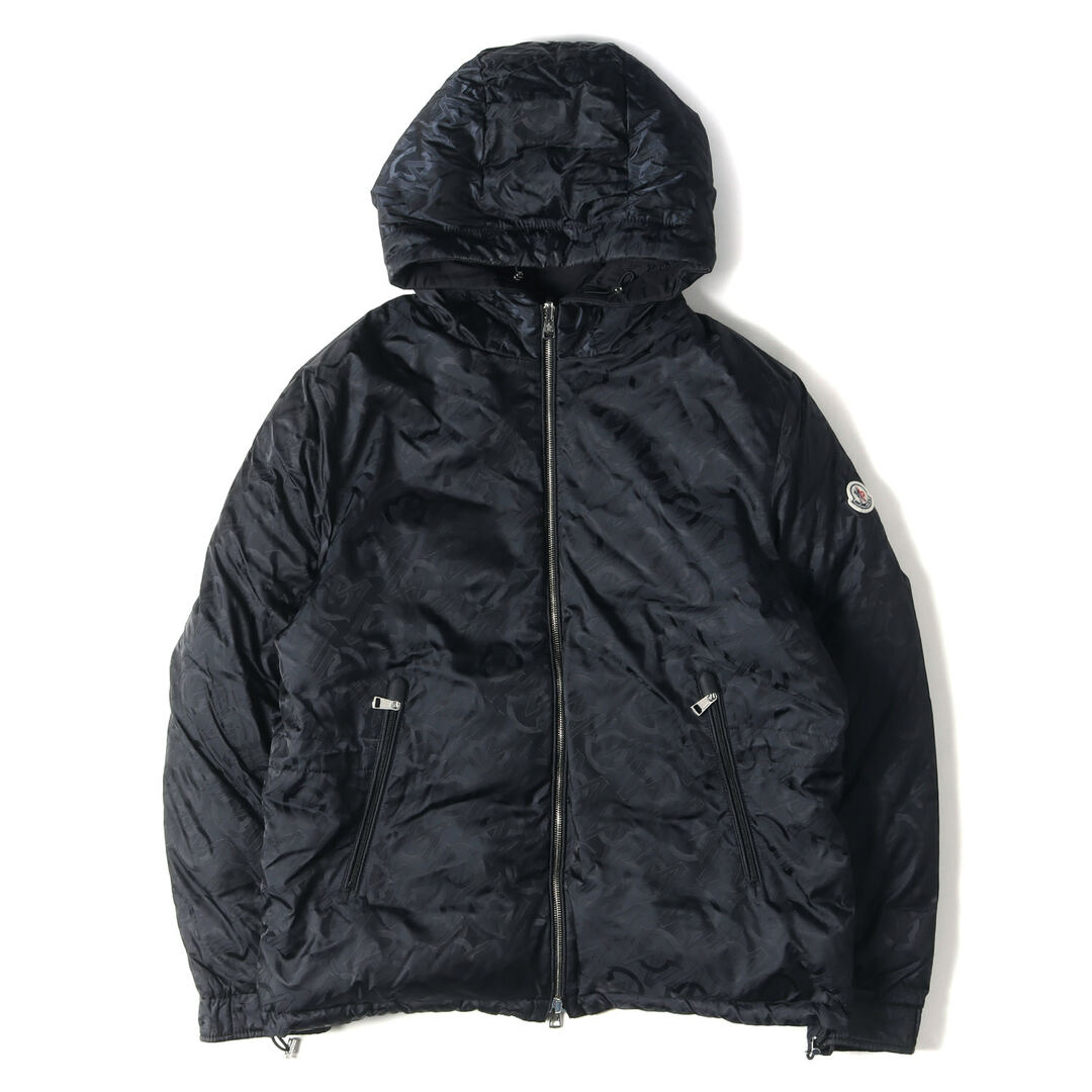 MONCLER モンクレール ダウン ジャケット サイズ:1 22AW ロゴ 総柄 リバーシブル ナイロン ダウンジャケット ERABLE  H20911A00165 アウター ブルゾン ネイビー ブラック 【メンズ】【中古】 | フリマアプリ ラクマ