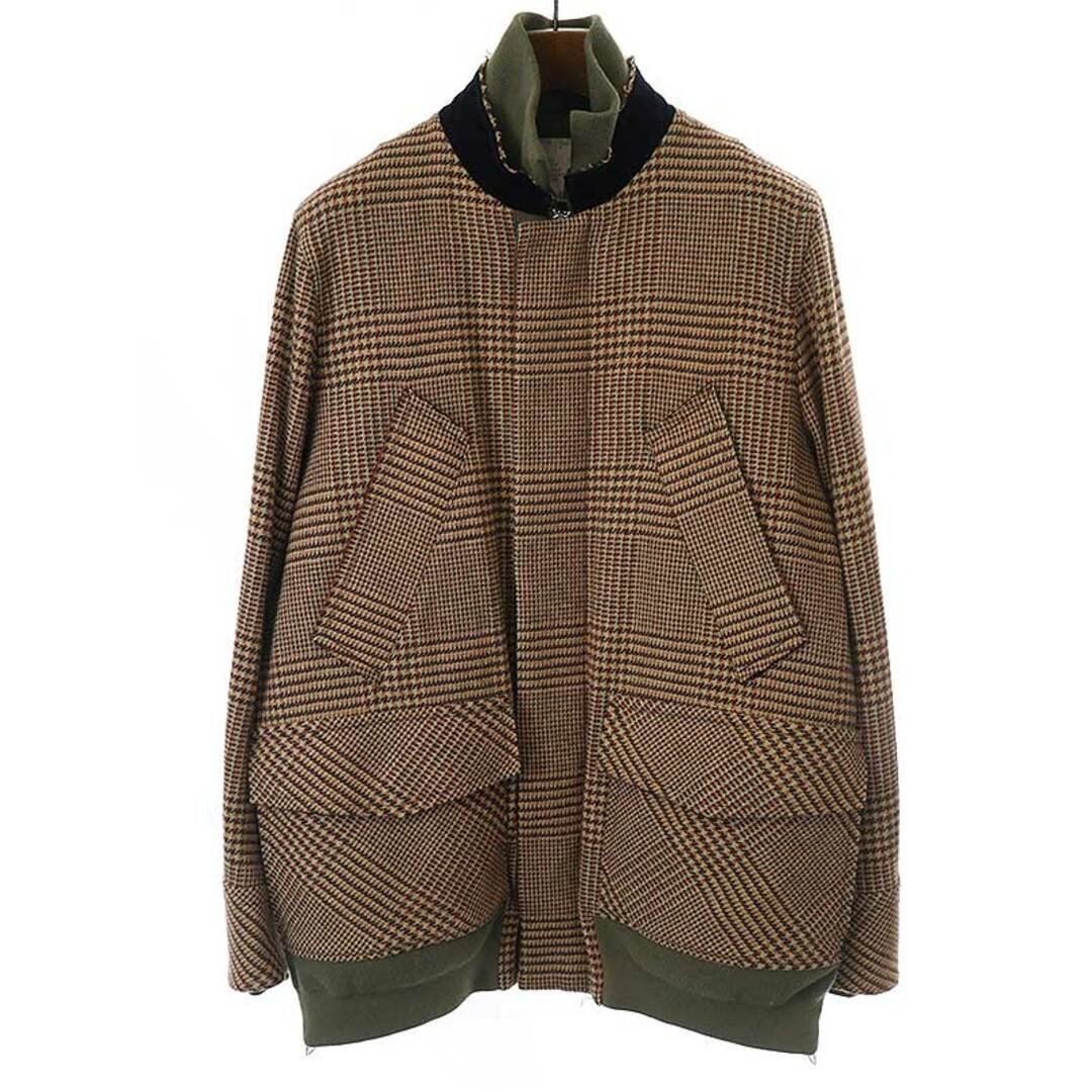 sacai(サカイ)のsacai サカイ 18AW MA-1ドッキンググレンチェックジャケット ブラウン 2 18-01806M メンズのジャケット/アウター(その他)の商品写真