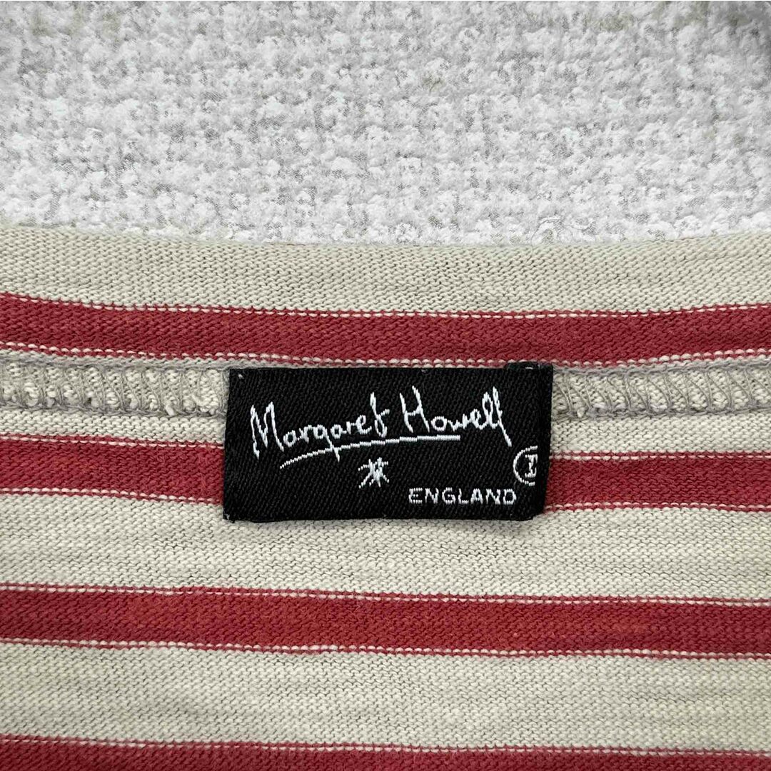 Margaret Howell マーガレットハウエル 長袖Tシャツ ロンT ボーダー柄 レッド系 サイズⅡトップス ヴィンテージ ネ メンズのトップス(Tシャツ/カットソー(七分/長袖))の商品写真