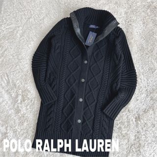 ポロラルフローレン(POLO RALPH LAUREN)の【新品・未使用】ポロラルフローレン ケ－ブルニットカ－ディガンXS ブラック(カーディガン)