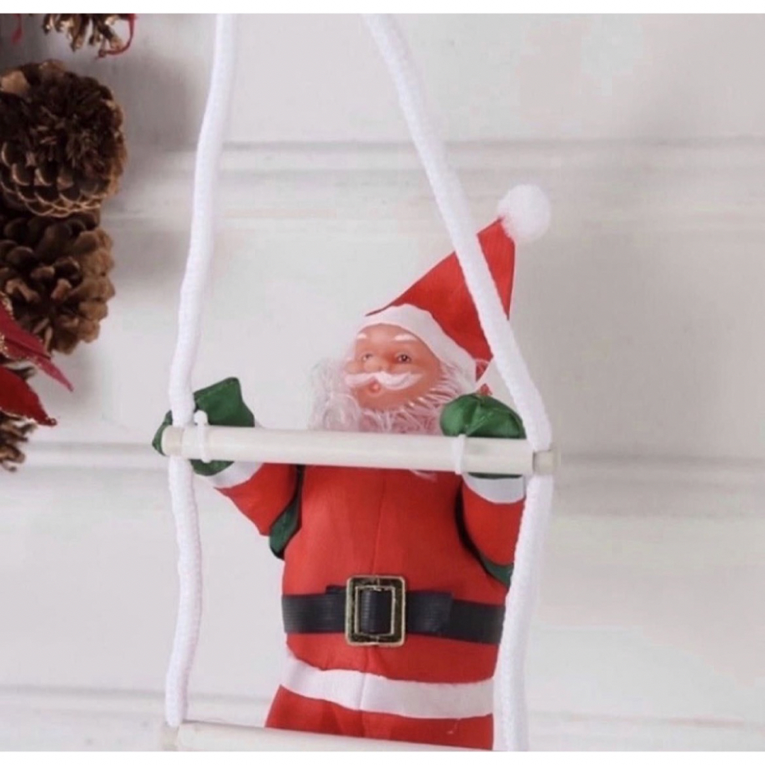 クリスマス サンタ シンプル ツリー はしごのぼり サンタクロース Xmas ハンドメイドのインテリア/家具(インテリア雑貨)の商品写真