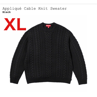 シュプリーム(Supreme)のSupreme Applique Cable Knit Sweater 黒 XL(ニット/セーター)