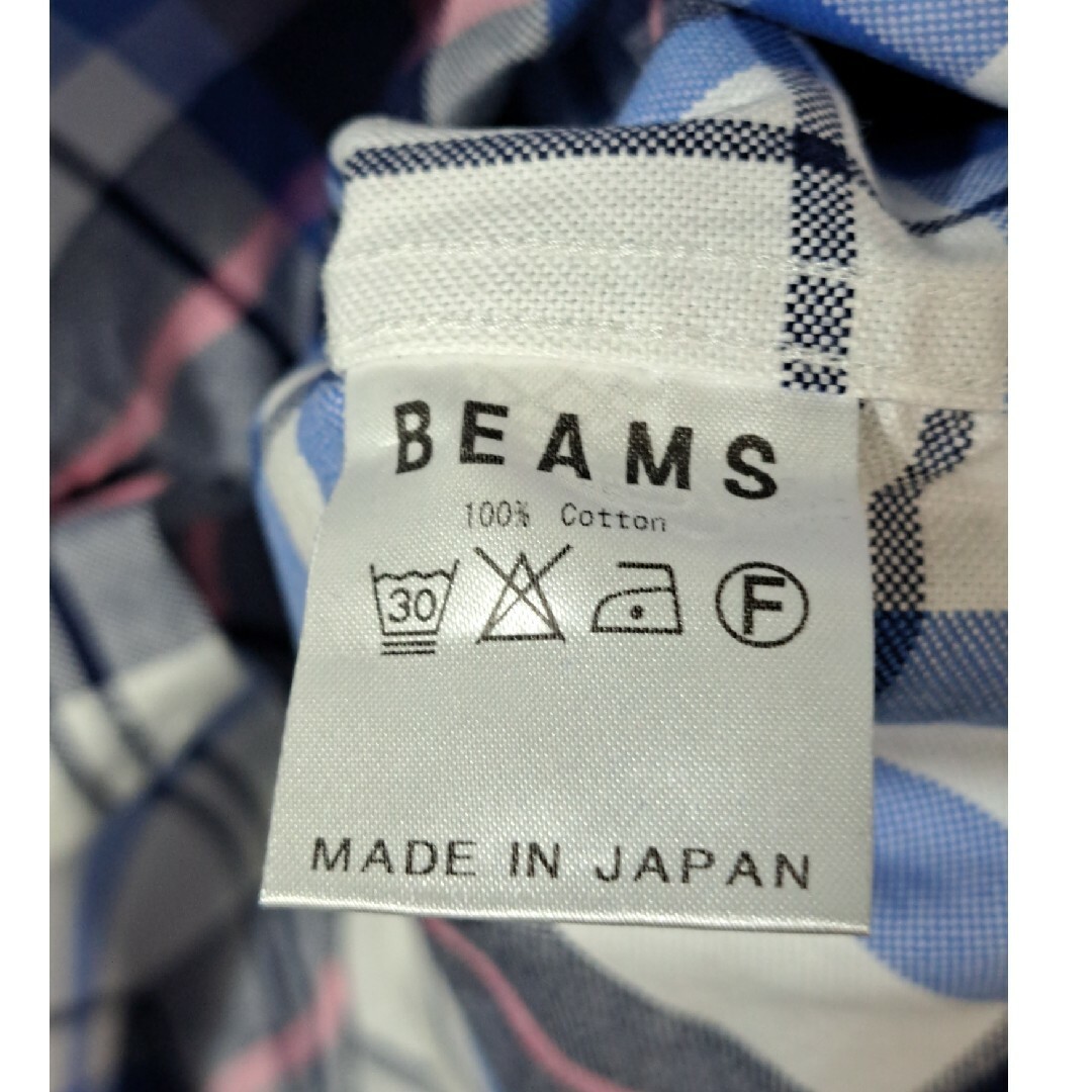 BEAMS(ビームス)の未使用　BEAMS　ビームス　ショートスリーブシャツ　チェック　ブルー　ホワイト メンズのトップス(シャツ)の商品写真