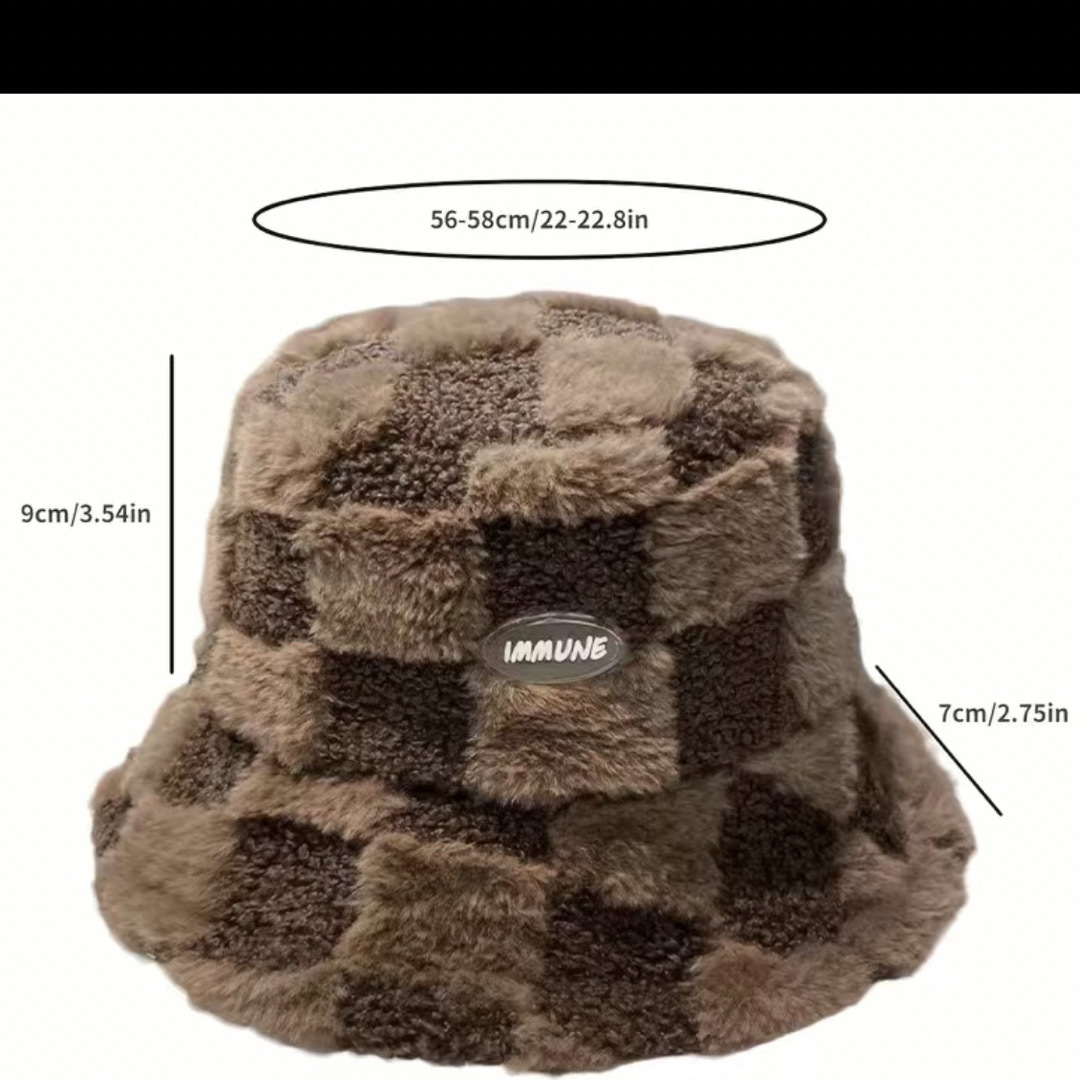 もこもこバケットハット　バケハ　ノーブランド レディースの帽子(ハット)の商品写真