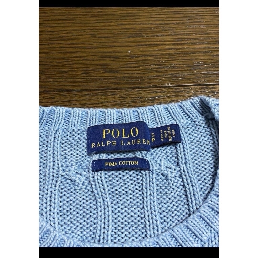 POLO RALPH LAUREN(ポロラルフローレン)の【希少 ピマコットン】 ラルフローレン ケーブル Vネック ニット NO1680 レディースのトップス(ニット/セーター)の商品写真