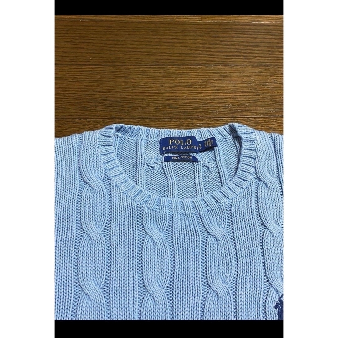 POLO RALPH LAUREN(ポロラルフローレン)の【希少 ピマコットン】 ラルフローレン ケーブル Vネック ニット NO1680 レディースのトップス(ニット/セーター)の商品写真