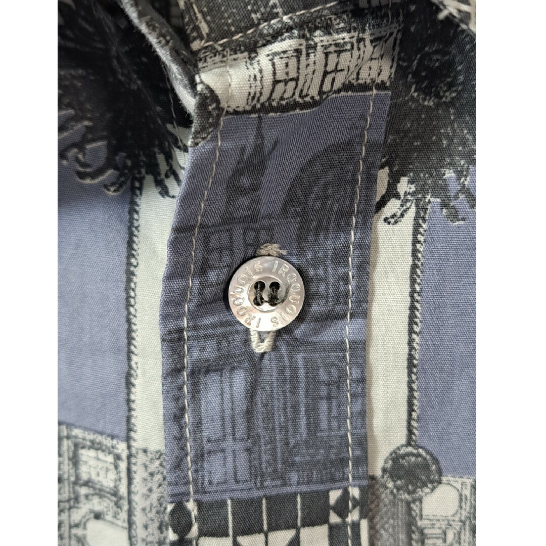 Iroquois(イロコイ)の未使用　IROQUOIS　総柄　ロングスリーブシャツ　ブルー　ブロックチェック メンズのトップス(シャツ)の商品写真