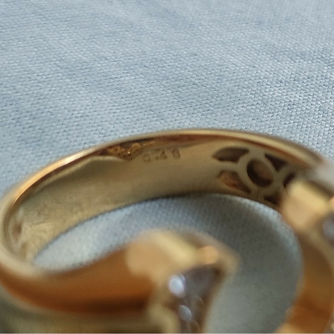 K18 ダイヤ　ホースシュー　リング　金　舐達麻　badhop　指輪　馬蹄 メンズのアクセサリー(リング(指輪))の商品写真