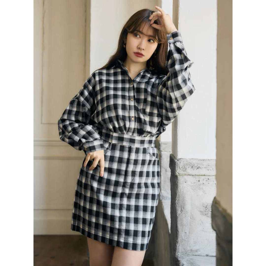 Her lip to(ハーリップトゥ)のherlipto Oversized Check Shirt Set レディースのワンピース(ミニワンピース)の商品写真