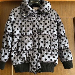 マザウェイズ(motherways)のマザウェイズのジャンバー150cm水玉(used)黒パールグレー(コート)