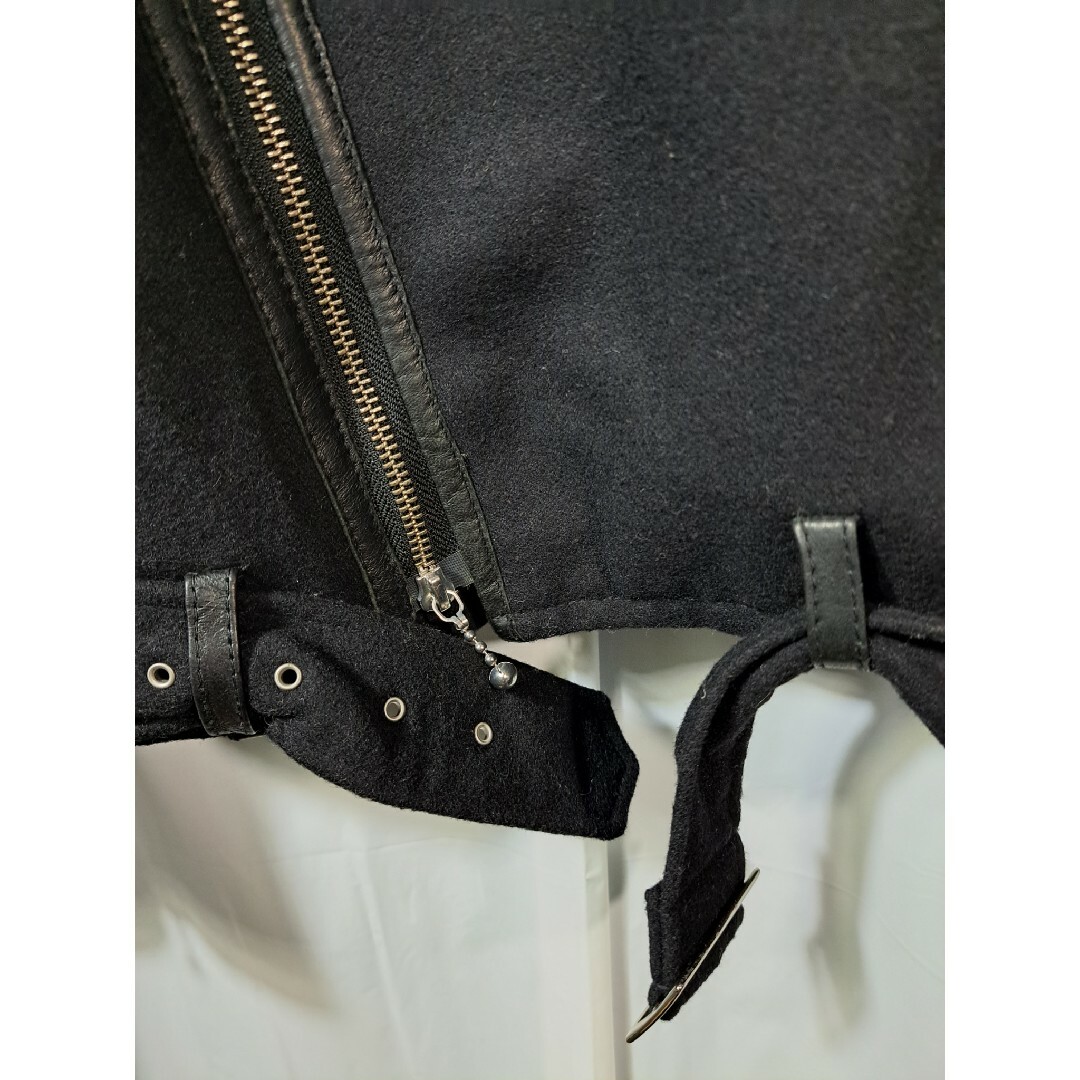 glamb(グラム)の未使用　glamb　タブルライダースジャケット　腕レザー　ブラック メンズのジャケット/アウター(ライダースジャケット)の商品写真