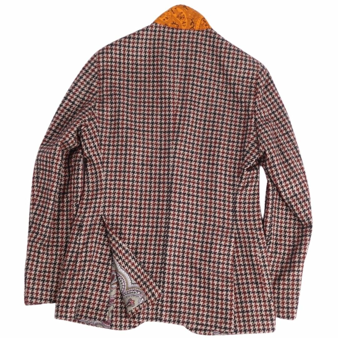 極美品 エトロ ETRO ジャケット テーラードジャケット シングル 千鳥格子 裏ペイズリー柄 アウター メンズ 46(S相当) マルチカラー 極美品 エトロ ETRO ジャケット テーラードジャケット シングル 千鳥格子 裏ペイズリー柄 アウター メンズ 46(S相当) マルチカラー