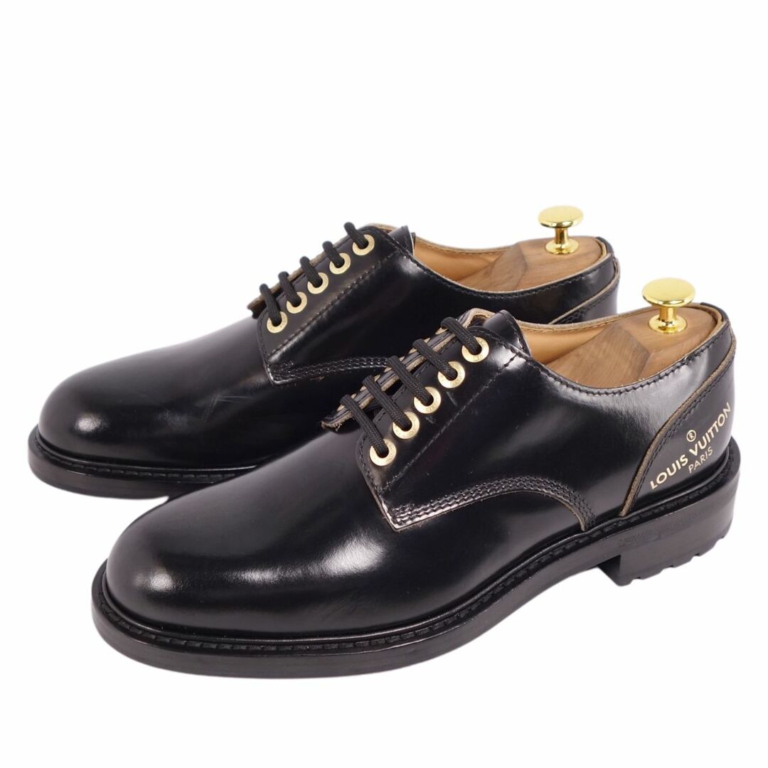 LOUIS VUITTON(ルイヴィトン)の未使用 ルイヴィトン LOUIS VUITTON レザーシューズ ダービーシューズ ロゴ柄 プレーントゥ カーフレザー 革靴 メンズ 6(25cm相当) ブラック メンズの靴/シューズ(ドレス/ビジネス)の商品写真