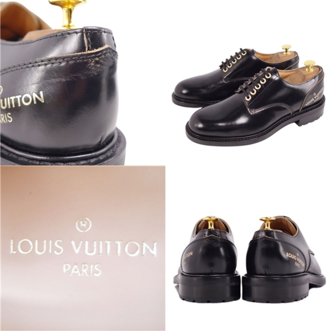 LOUIS VUITTON(ルイヴィトン)の未使用 ルイヴィトン LOUIS VUITTON レザーシューズ ダービーシューズ ロゴ柄 プレーントゥ カーフレザー 革靴 メンズ 6(25cm相当) ブラック メンズの靴/シューズ(ドレス/ビジネス)の商品写真