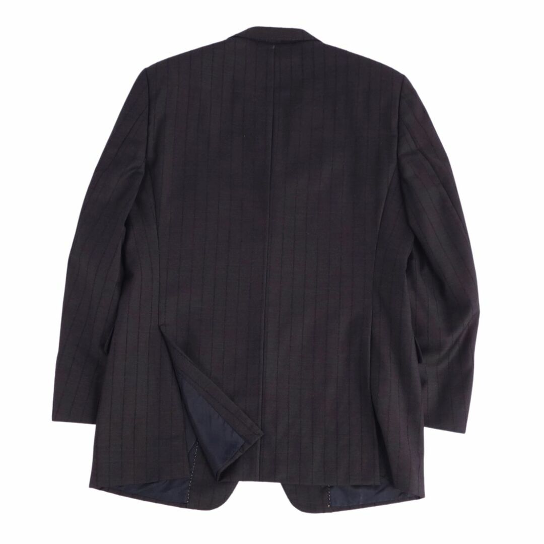 美品 ヴェルサーチ VERSACE セットアップ スーツ ジャケット パンツ ストライプ ウール メンズ 50R(L相当) ブラック