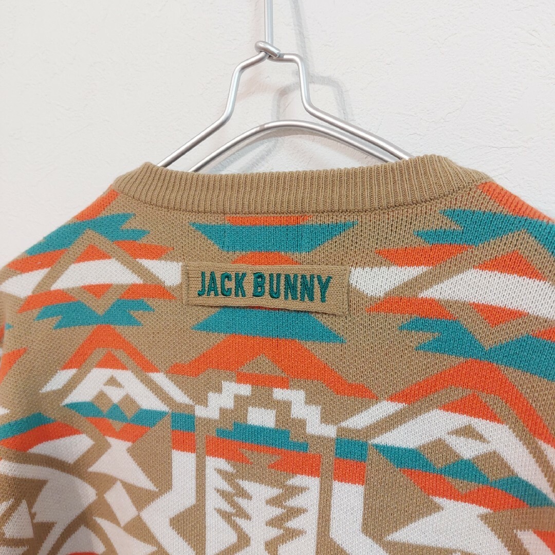 JACK BUNNY!!(ジャックバニー)の【JACK BUNNY!!】美品ジャックバニー ネイティブ柄ニット メンズＸＬ スポーツ/アウトドアのゴルフ(ウエア)の商品写真