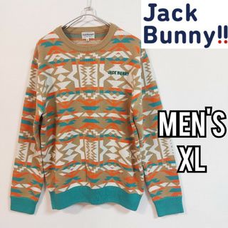 ジャックバニー(JACK BUNNY!!)の【JACK BUNNY!!】美品ジャックバニー ネイティブ柄ニット メンズＸＬ(ウエア)