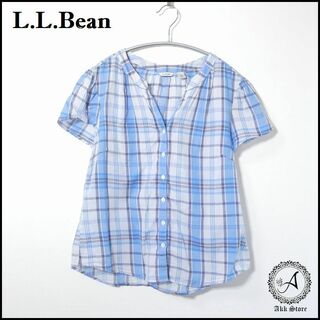エルエルビーン(L.L.Bean)のL.L.Bean レディース トップス 半袖 チェック スキッパーシャツ XS(シャツ/ブラウス(半袖/袖なし))